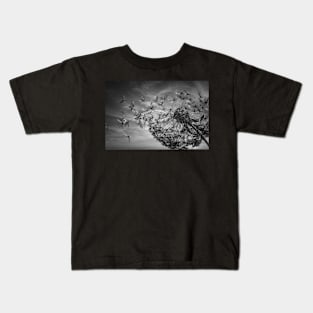 Summer Breeze Dandelion (Noir Texture) Kids T-Shirt